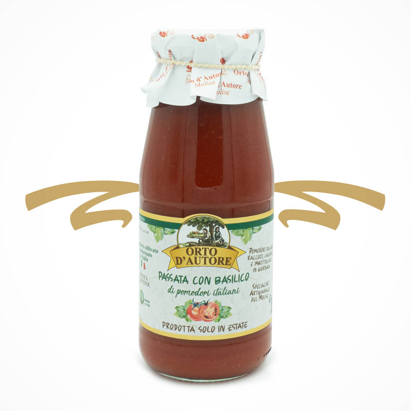 Passata von Tomate und Basilikum - frisch und fruchtig, ohne Zusatzstoffe, vegan, fruchtig und lecker, ideal für Tomatensauce