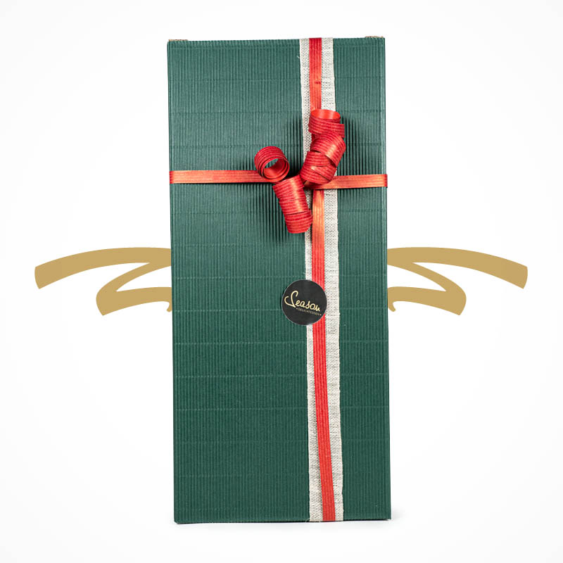 Geschenkbox grün, ideal für 2 flaschen Wein, Genuss verschenken