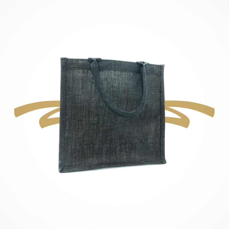 Jutetasche schwarz, praktische Tragetasche, ideal auch als Geschenktasche
