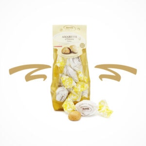Weich gebackene Amaretti, ideal als Beigabe zu Kaffee, Tee oder Prosecco. Schöne Geschenkidee.