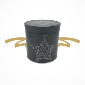 Gebäck-/Lebkuchendose grau mit Sternmotiv