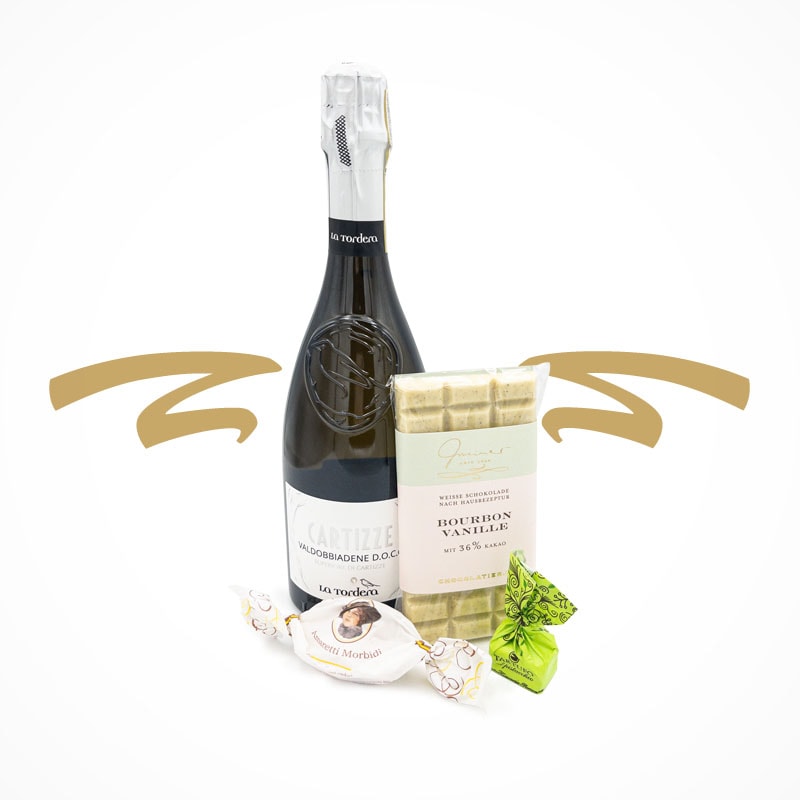 Cartizze, die prickelnde Geschenkidee mit Schokolade, Tartufi und Amaretti