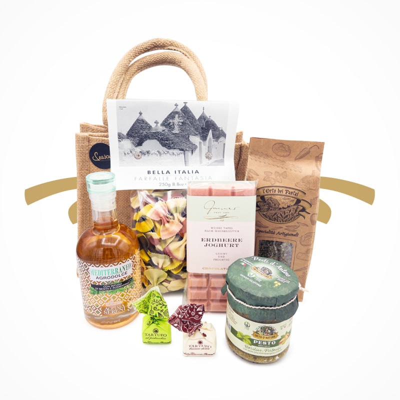 Feinkost aus Italien - Geschenkidee in der Jutetasche