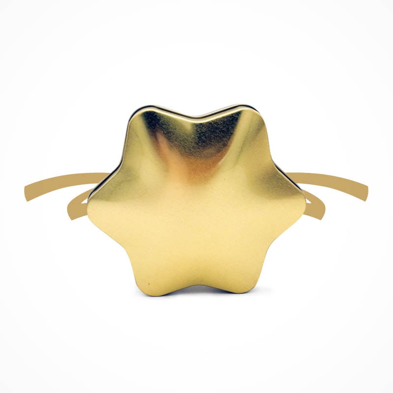 Kleine, edle Gebäckdose Gold in Sternform