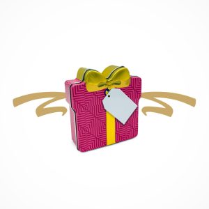 Geschenkdose pink mit Goldschleife