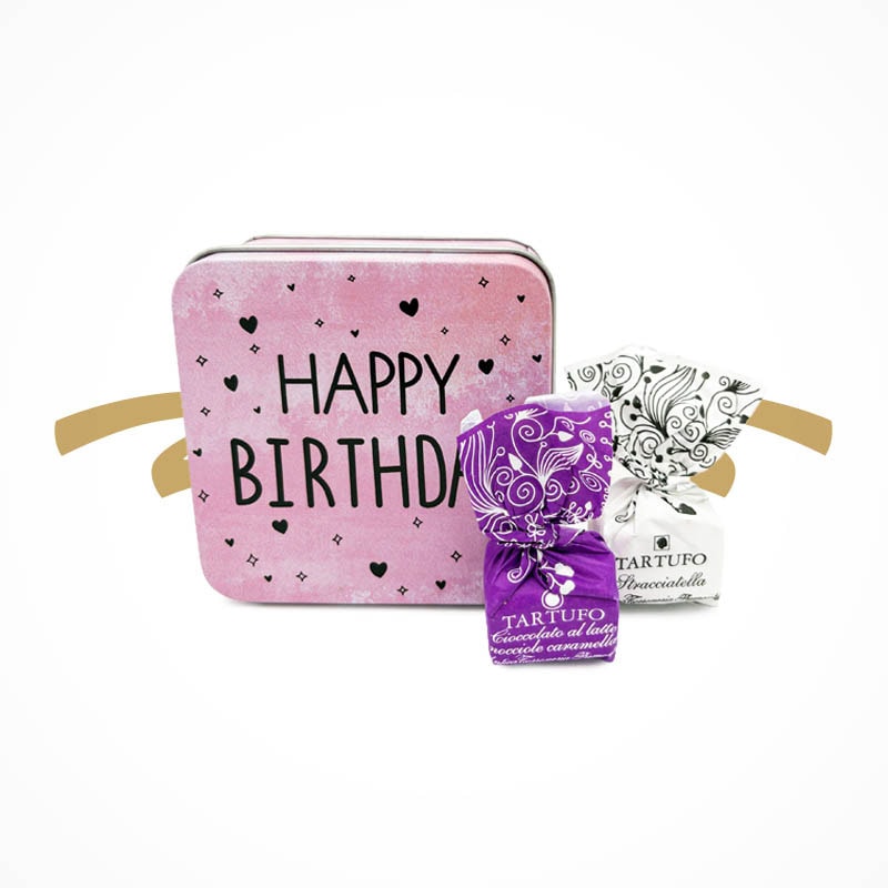 Geschenkdose Happy Birthday | Tartufi-Duo