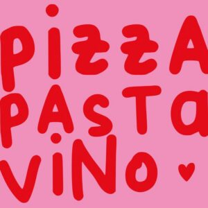 Serviette Pizza, Pasta, Vino Pink