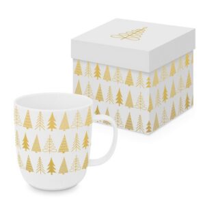 Tasse Gold-weiß, matt Winterwald 400 ml